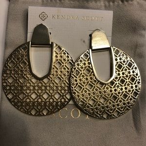 KS Diane Gold Statement Earrings In Gold Filigree